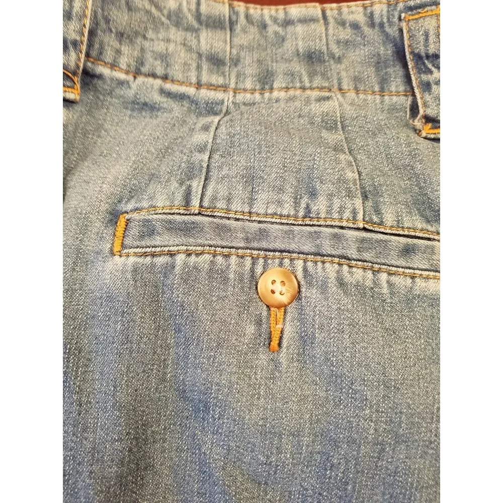 Eddie Bauer Denim  Skirt Size 10  Long Maxi Modest Blue Back Slit‎